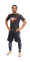 Black Belt Rank Rashguard With Red F!