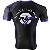 Purple Short Sleeve Ranked Rash guard.