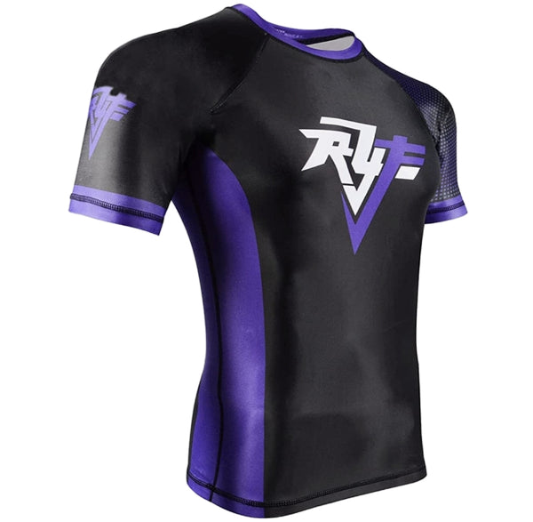 Purple Short Sleeve Ranked Rash guard.