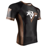 Brown Belt BJJ/MMA Short Sleeve Ranked Rash Guard.