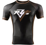 Brown Belt BJJ/MMA Short Sleeve Ranked Rash Guard.