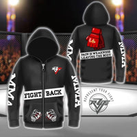 Fight Back Zip Up Sublimated Hoodie. 50%Off Limited Time Only!